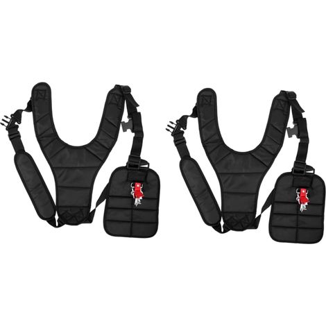 Harnais de Coupe-bordures Noir 2 Pièces pour Tondeuse Tissu et Acier Inoxydable, Réglage Facile, Usage Pratique, Lot de 2 pour Débroussailleuses (1/5)