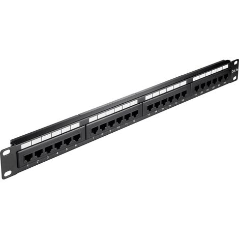 Goobay 93865 Patch Panel Ethernet Cat 5E, 24 Puertos Utp, Sin Blindaje