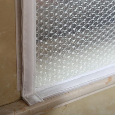 Kit D'isolation de Fenêtre pour l'hiver,Film Fenetre Isolant,Rideaux Isolant,Couverture de Fenêtre en Plastique,Protection Contre le Froid,Isolation Thermique,Largeur x Hauteur (110x120cm) (1/5)