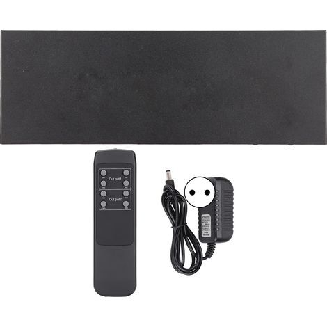 Duplicatore HDMI 4K con 2 uscite e telecomando, alimentatore 100-240 V UE - Splitter audio/video Ultra HD 3D 1080P (1/5)