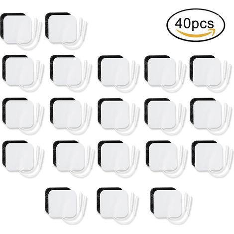 40 Pads d'électrodes adhésifs réutilisables pour appareil de massage et thérapie (1/5)