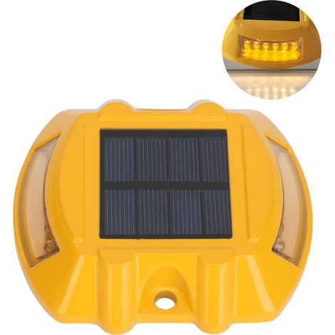 Ortviai Feux de Voie Solaires IP68 en Aluminium Moulé, 6 V, 1,8 W, Lumière Jaune, pour Jardin, Terrasse et Allée