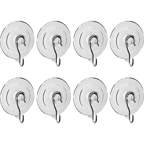 Crochets Ventouse en Pvc 8pcs Diamètre 60mm sans Perçage ni Trace pour Fixation Murale, Bureau et Salon (1/5)