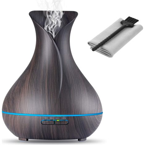 Diffuseur huiles essentielles 400 ml bois, brume fraîche arrêt automatique (1/5)
