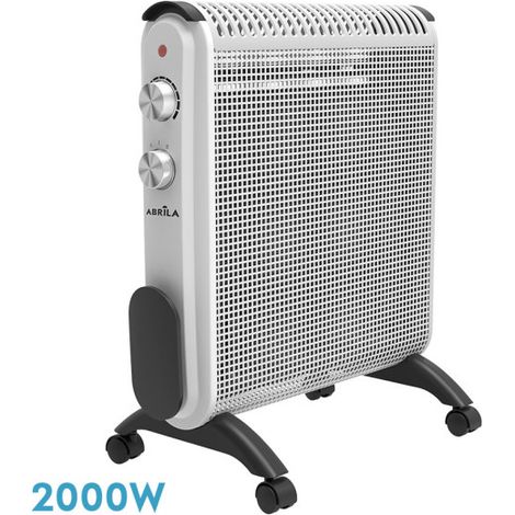 Condor Termoarredo Mica Bianco/Grigio 2000W 2 Elementi 2 Potenze Termostato Antiribaltamento (52x46x25cm)