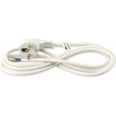 GOOBAY Netzkabel mit Schutzkontaktstecker, 2 m, weiß