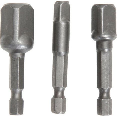 Lot de 3 rallonges hexagonales à douilles de 1/4", 3/8" et 1/2" avec billes en acier, adaptateur court de 50 mm pour tournevis pneumatique. (1/5)