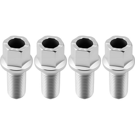 4 Boulons de Roue M14x1.5x27 mm Antivol Zingués en Acier Allié 40Cr SW17 avec Siège à Rotule Écrous de Roue Sécurisés Compatible avec Jantes Aftermarket Jetta VW Golf Bora Touran PassatBoulons (1/5)