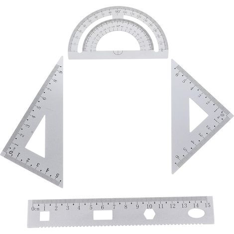 Ensemble de 4 règles en alliage d'aluminium FUOYLOO, plaque (1/5)