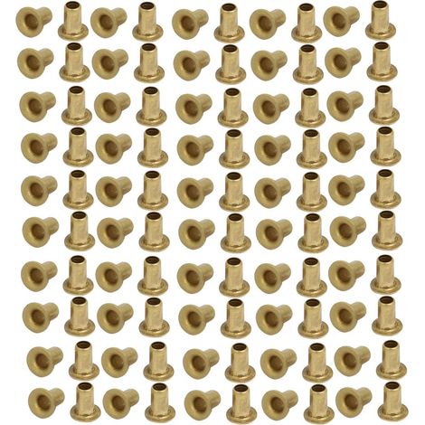 100pcs vis M2,5 x 4mm métal plaqué laiton doré Rivets oeillets creux (1/3)