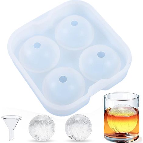 2 Moules à glaçons sphériques, fabrication de grosses boules de glace, pour whisky, cocktail, café glacé, usage domestique (1/5)