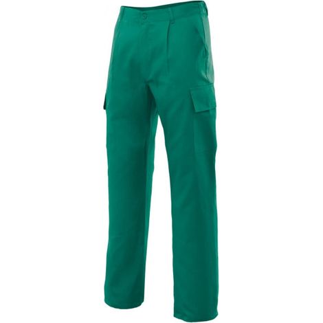 Pantalón básico industrial con bolsillos de parche tapeta y velcro VELILLA Serie 31601 56 Verde