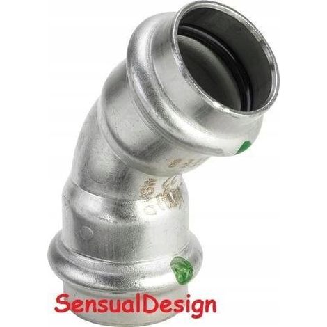 Viega Coude acier inoxydable 45° 22 mm argent