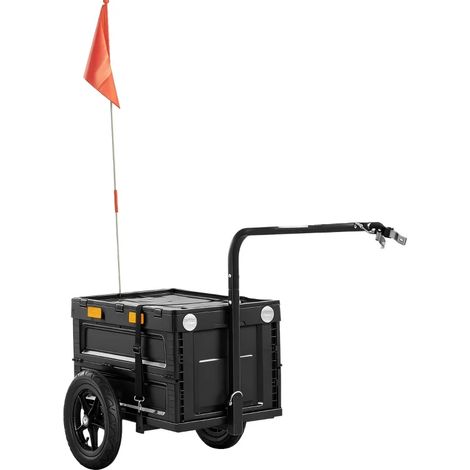 Remorque vélo de transport 65 L pliable avec couverture de protection, charge 30 kg, roues à dégagement rapide, réfléchissants et drapeau de sécurité  CHICFURN (1/5)