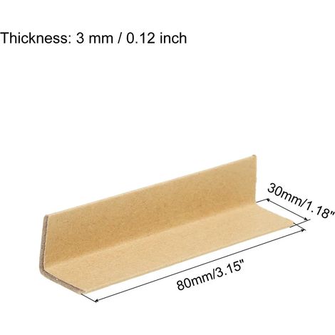 50 protections d'angle réglables pour carton, 80 x 30 mm, protections de bord allongées pour une sécurisation optimale des charges, protection pour grands cadres photo, emballages, boîtes, déménagemen (1/4)