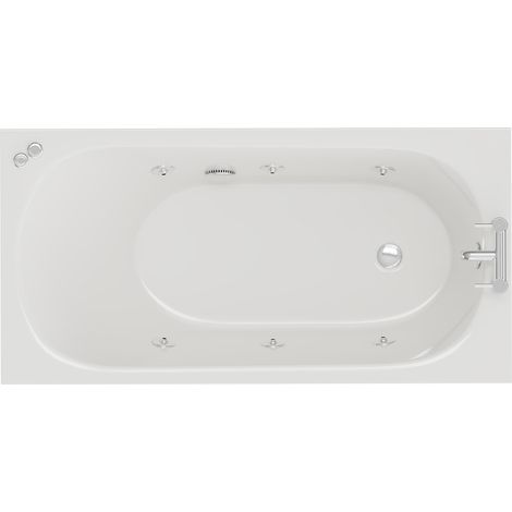 Compact 1400mm x 700mm 6 Jet Chrome V-Tec Single Ended Whirlpool Bath (1/5)