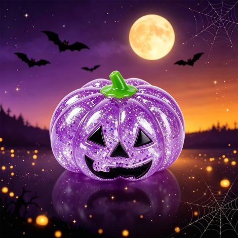 Halloween-Kürbis-Stressball – Niedliches, kürbisförmiges Quetschspielzeug, Lila (1/5)
