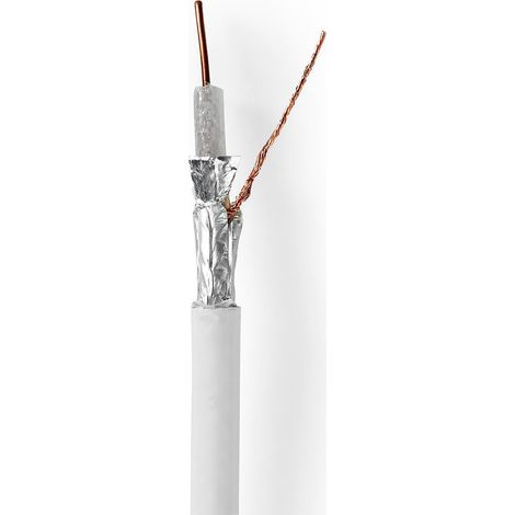Cable coaxial en bobina 4glte seguro 75 ohmios triple blindaje tce 100 metros coaxial pvc blanco carrete