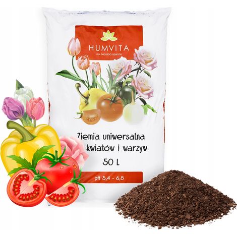 UNIVERSAL Erde 50L für BLUMEN, GEMÜSE, ZIERPFLANZEN, KRÄUTER, OBST