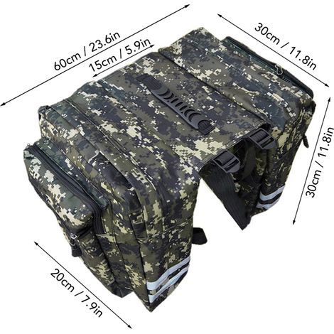 Sac de siège arrière de vélo, porte-vélo, Double sacoche, sac de rangement d'épicerie, Pack de transport (1/5)