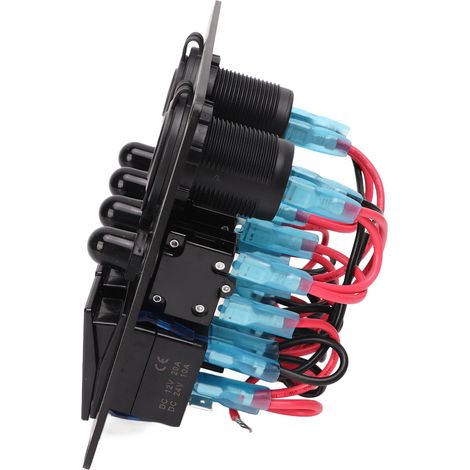 4-fach-Wippschalter mit USB-Zigarettenanzünderbuchse, kombinierter Ein-/Ausschalter für Wohnmobile, Boote, Autos und Lieferwagen. (1/5)