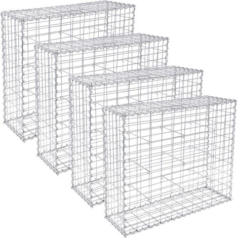 Songmics – Gabion pour pierre 100x80x30cm – Acier galvanisé 4mm – Maille 5x10cm – Montage sans outil – Décoration de jardin (1/5)