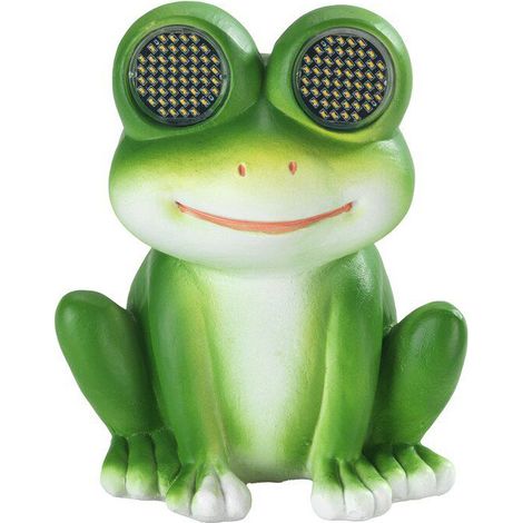 Solarfigur Gartenfigur Frosch LED, mit leuchtenden Augen, 11,8 cm x 13,5 cm (1/5)