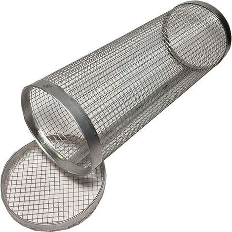 Panier de barbecue rond, ustensiles de cuisine de pique-nique de camping en plein air, accessoires de barbecue, panier rond en maille d'acier inoxydable, panier de barbecue pour griller des légumes, d (1/5)