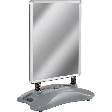 Panneau publicitaire A1 double face pliable en aluminum gris (1/6)
