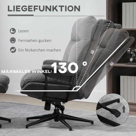 Fauteuil relax inclinable avec repose-jambes, dossier ajustable, microfibre gris anthracite (1/4)