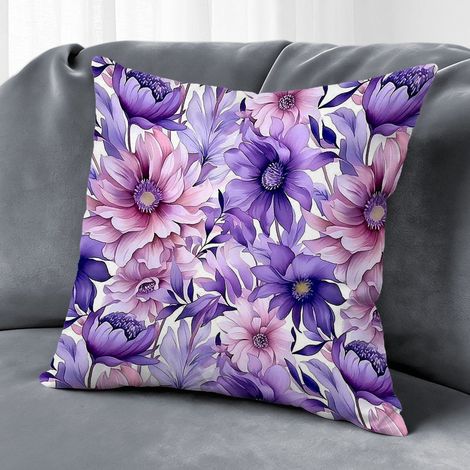 Housse de coussin fleurs colorées, décoration salon maison,40×40cm (1/5)