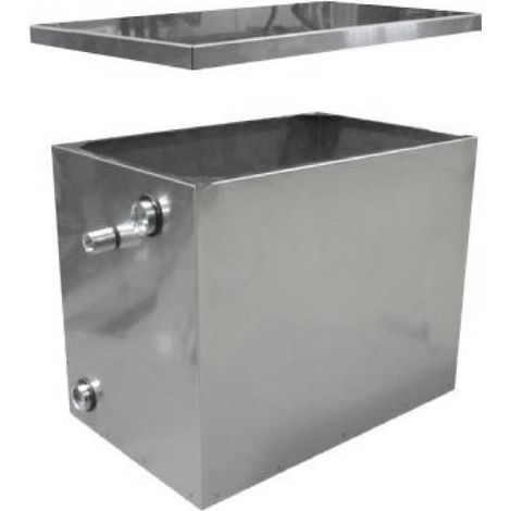 VASO DI ESPANSIONE APERTO IN ACCIAIO INOX AISI 304 CON RACCORDI - LT 30  - GFR