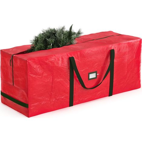 Sac de rangement pour sapin Noël Convient aux sapins artificiels 7 5 pieds imperméable 2,3 m Plastique Rouge (1/4)