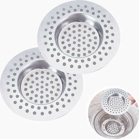 2 Pcs Évier Filtre de Vidange, en Acier Inoxydable, pour Évier de Cuisine, Anti-Obstruction (1/5)