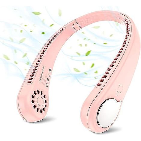 (rose) Ventilateur De Cou Portable  3 Vitesses, 48 Sorties D'air - Ventilateur De Plafond Personnel, Mains Libres Sans Pales, Aliment Par Batterie (1/5)