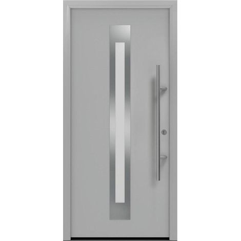 Hörmann Ecostar Haustür "ISOPRO Secur IPS 770S", weißaluminium matt (RAL 9006), 110 x 210 cm (B x H), DIN Rechts