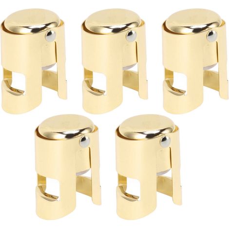 bouchon de bouteille de champagne en acier inoxydable, réutilisable, doré (1/5)