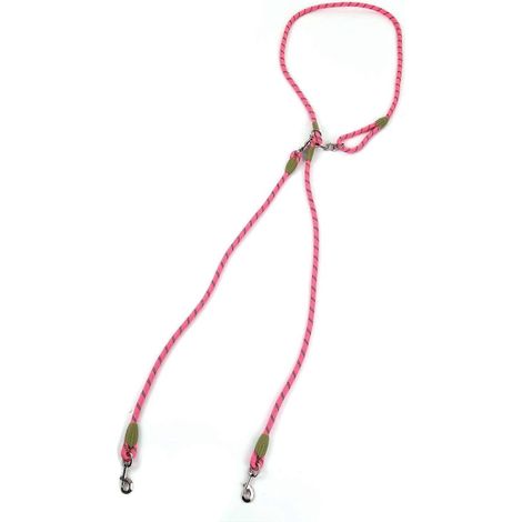 Laisse mains libres en nylon pour chien, laisse de dressage avec coutures réfléchissantes et bandoulière réglable