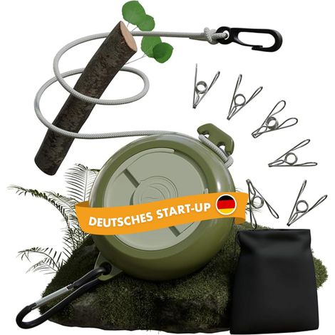 Corde à linge extensible de 10 m, résistante aux intempéries et peu encombrante, idéale pour l'extérieur, les voyages, le camping-car, le balcon et le jardin, accessoire (1/5)