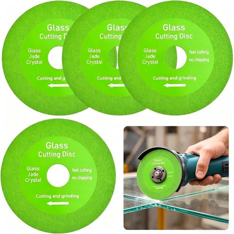 4pcs Disque Coupe pour Verre Diamètre 22,23 mm Disque à Tronçonner Diamanté Disque Carrelage pour Bouteilles, Porcelaine ou Jade, Granit, Verre (100x 22,23mm) (1/5)