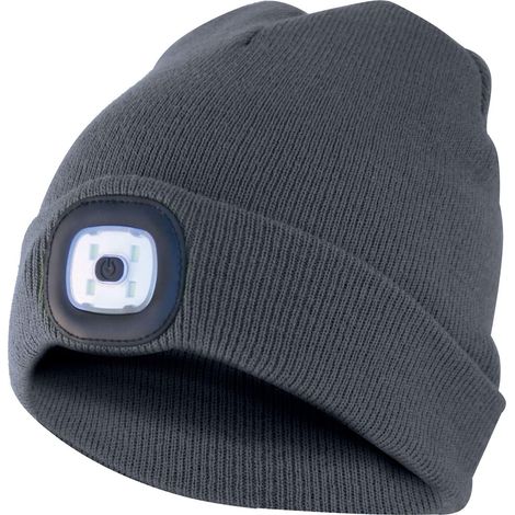 Capellino Con Luce Frontale Torcia Led Ricaricabile Grigio ScuroTaglia Unica