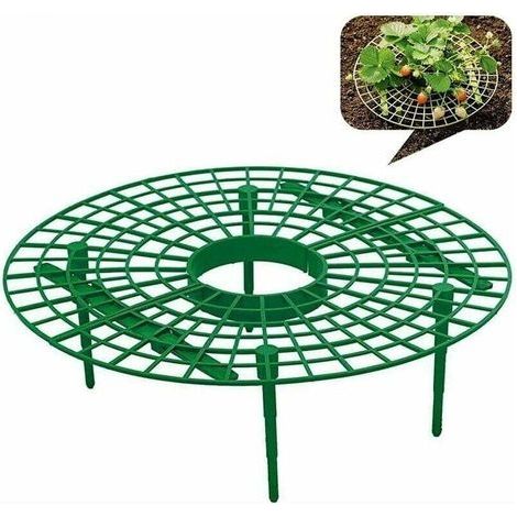Plantation Cadres en Plastique Sacs à Plantes Fraisier Croissance Sac à fraisiers Stand de Fraise Support Sac de Plantation Fraise Vert pour la Plantation de Fraises Herbes tomates 10pcs (1/4)