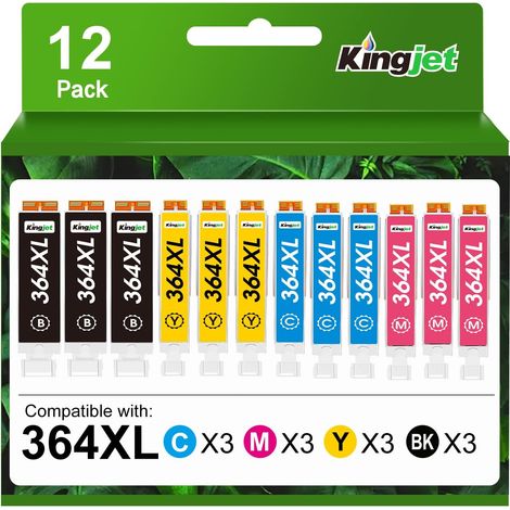 364XL Cartouches d'encre Compatibles avec HP 364 364 XL pour HP Photosmart 5510 5512 5515 5520 6510 6520 B110a B109a 7510 Deskjet 3070A 3520 Officejet 4620 4622 (1/5)