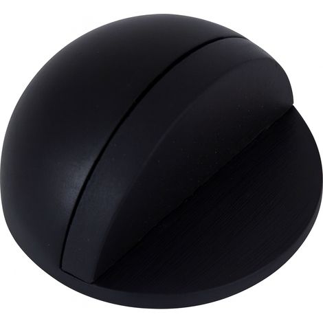Tope puerta adhesivo zamak semicircular goma negra pared (1/2)