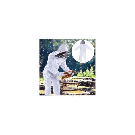 (XL) Vêtements d'apiculture - Blanc175-185cm, Équipement de protection des abeilles pour apiculteurs professionnels avec capuchon de voile (1/5)