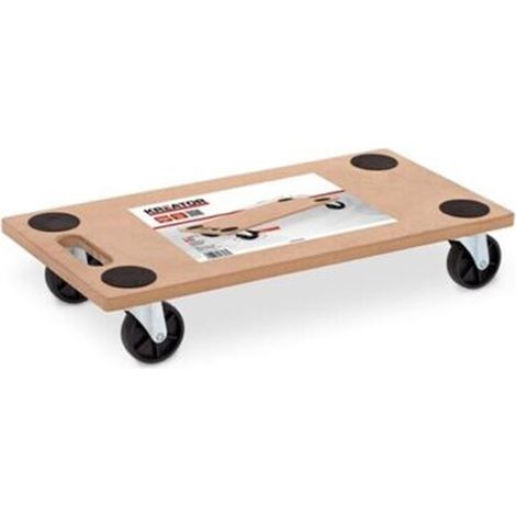 CARRELLO TRASPORTO MOBILI CON RUOTE BASE DI LEGNO PIATTA PORTATA 200KG 58x29,5cm (1/4)