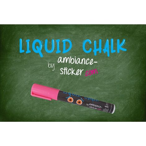 Sticker ardoise tableau noir - stickers muraux adhésif effaçable - CRAIE LIQUIDE POUR ARDOISE, TABLEAU BLANC, VITRE - 3MM ROSE (1/2)