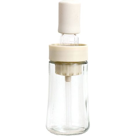 Distributeur d'huile d'olive avec goupillon - Distributeur d'huile d'olive en verre pour la cuisine, flacon distributeur d'huile 2 en 1 (1/5)
