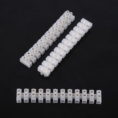 Lot de 10 borniers à vis double rangée 360 V 10 A, barrière électrique à 12 bornes (1/5)
