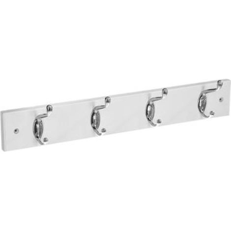 Patère en Bois & Métal "4 Têtes" 42cm Blanc (1/2)
